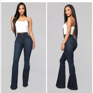 Fashion Nova Dark Wash Flare Jeans Size 11